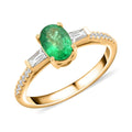 Certified & Appraised Iliana 18K Yellow Gold AAA Kagem Zambian Emerald and G-H SI Diamond Ring (Size 10.0) 1.10 ctw - Sticky add to cart bar