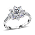 Moissanite Ring in Platinum Over Sterling Silver (Size 9.0) 2.00 ctw - Sticky add to cart bar