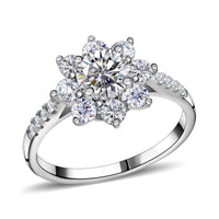 Moissanite Ring in Platinum Over Sterling Silver (Size 9.0) 2.00 ctw