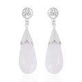 Natural Jade Drop Earrings in Rhodium Over Sterling Silver, Jade Jewelry, Gift For Her 34.75 ctw - Sticky add to cart bar