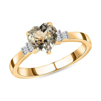 Luxoro 14K Yellow Gold AAA Turkizite and G-H I2 Diamond Ring 4.20 Grams 1.65 ctw (Del. in 7-10 Days)