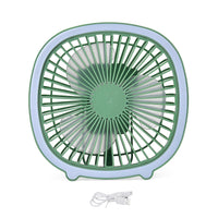 Green 2-in-1 Table LED Lamp and Desktop Fan With Type-c USB and 3 Speed Mode (5V/1.5A, 18650 Battery)
