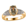 AAA Turkizite, Madagascar Yellow Sapphire and Moissanite Ring in Vermeil Yellow Gold Over Sterling Silver 2.00 ctw (Del. in 5-7 Days) - Sticky add to cart bar