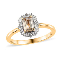 AAA Turkizite and Diamond Halo Ring in Vermeil Yellow Gold Over Sterling Silver 0.85 ctw (Del. in 5-7 Days)