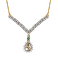 AAA Turkizite and Multi Gemstone Halo Necklace 18 Inches in Vermeil Yellow Gold Over Sterling Silver 1.85 ctw - Sticky add to cart bar