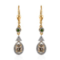 AAA Turkizite and Multi Gemstone Lever Back Earrings in Vermeil Yellow Gold Over Sterling Silver 1.85 ctw - Sticky add to cart bar