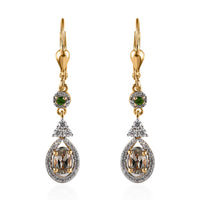AAA Turkizite and Multi Gemstone Lever Back Earrings in Vermeil Yellow Gold Over Sterling Silver 1.85 ctw