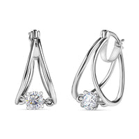 Moissanite Earrings in Platinum Over Sterling Silver 0.64 ctw