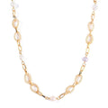 Multi Color Freshwater Pearl and Austrian Crystal Necklace 20 Inches in Goldtone - Sticky add to cart bar