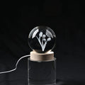 Crystal Glass Ball with LED RGB Wood Display Base (Ball 3.5 Inches & Wood Dia 2.5 Inches) - Sticky add to cart bar
