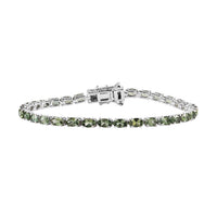 Tanzanian Natural Green Apatite Tennis Bracelet in Platinum Over Sterling Silver (7.25 In) 8.70 ctw