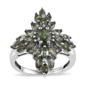 Tanzania Natural Green Apatite Elongated Ring in Platinum Over Sterling Silver (Size 10.0) 2.50 ctw - Sticky add to cart bar