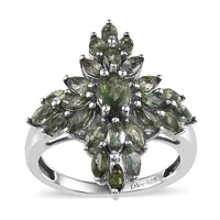 Natural Tanzania Natural Green Apatite Ring in Platinum Over Sterling Silver (Size 7.0) 2.50 ctw
