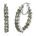 Tanzanian Natural Green Apatite Inside Out Hoop Earrings in Platinum Over Sterling Silver 4.85 ctw - Sticky add to cart bar