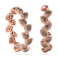Natural Champagne Diamond Hoop Earrings in Vermeil Rose Gold Over Sterling Silver 2.00 ctw - Sticky add to cart bar