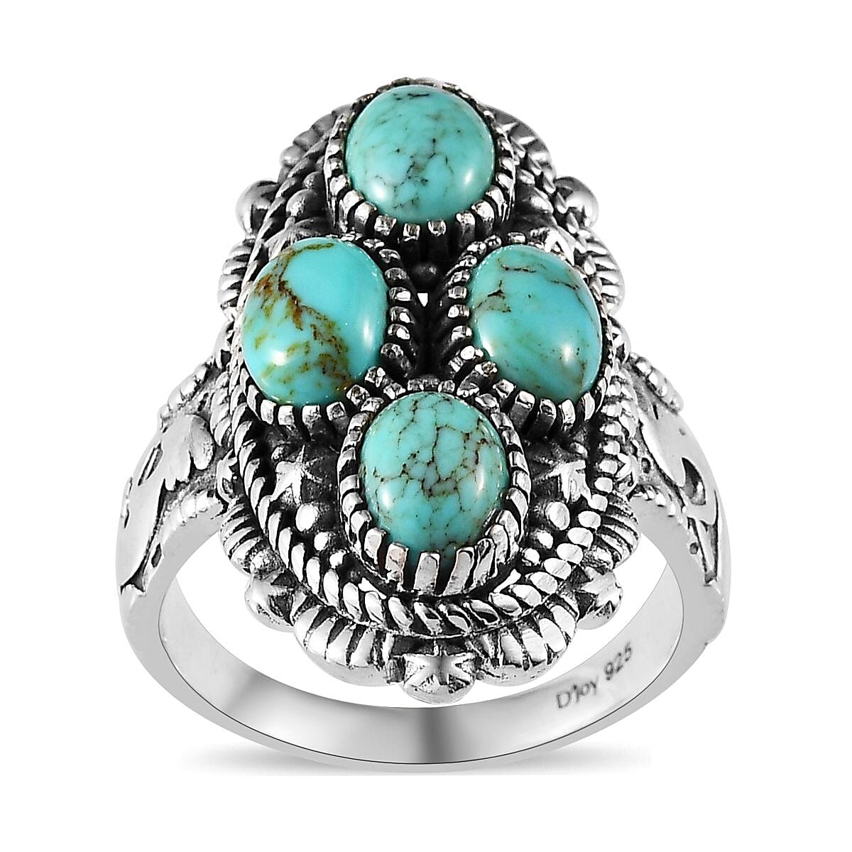 Artisan Crafted Blue Moon Turquoise Ring in Sterling Silver (Size 7.0) 2.80 ctw