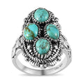 Artisan Crafted Blue Moon Turquoise Ring in Sterling Silver (Size 7.0) 2.80 ctw - Sticky add to cart bar