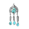 Artisan Crafted Blue Moon Turquoise Eagle Pendant in Sterling Silver 3.30 ctw - Sticky add to cart bar