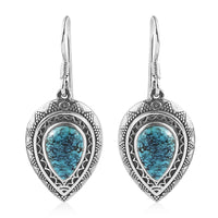 Artisan Crafted Blue Moon Turquoise Earrings in Sterling Silver 5.50 ctw