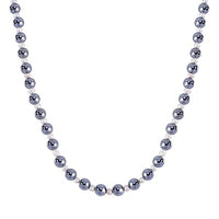 Terahertz and White Freshwater Pearl Beaded Necklace 20 Inches in Rhodium Over Sterling Silver 215.50 ctw