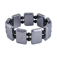 Terahertz and Shungite 240.20 ctw Block and Beaded Stretch Bracelet (7.0-7.50In)
