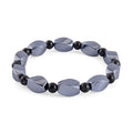 Terahertz and Shungite 90.40 ctw Barrel & Beaded Stretch Bracelet - Sticky add to cart bar