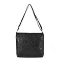 Black Color Patch Work Sheep Leather Crossbody Bag (14.5"x12.5"x3.4") with Adjustable Shoulder Strap - Sticky add to cart bar