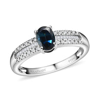Doorbuster Rhapsody 950 Platinum AAAA Monte Belo Indicolite, Diamond (E-F, VS2) (0.20 cts) Ring (Size 6.0) (5.05 g) (Del. in 5-7 Days) 1.00 ctw