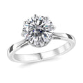 120 Facets Moissanite (Rnd 9mm) Ring in Platinum Over Sterling Silver (Size 10.0) 2.50 ctw - Sticky add to cart bar