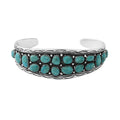 Santa Fe Style Turquoise Bracelet in Sterling Silver (7.00 In) 25.00 ctw - Sticky add to cart bar