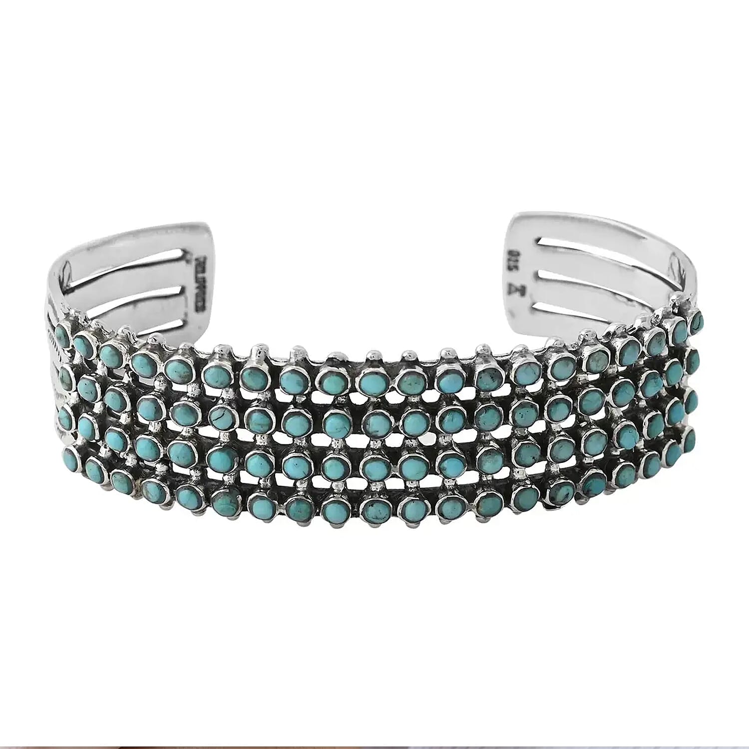 Santa Fe Style Turquoise Bracelet in Sterling Silver (6.50 In) 40.00 ctw