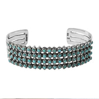 Santa Fe Style Turquoise Bracelet in Sterling Silver (6.50 In) 40.00 ctw