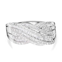 White Diamond 0.48 ctw Ring in Platinum Over Sterling Silver (Size 11.5)