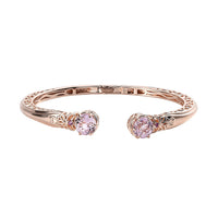 Premium Martha Rocha Kunzite, Orissa Rhodolite Garnet Cuff Bracelet in 18K Vermeil RG Over Sterling Silver (6.50 In) 5.20 ctw