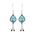 Santa Fe Style Mojave Turquoise Earrings in Sterling Silver 4.00 ctw - Sticky add to cart bar