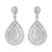 Doorbuster Diamond Earrings in Platinum Over Sterling Silver 2.00 ctw