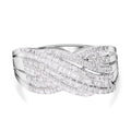 Diamond Interwoven Ring in Platinum Over Sterling Silver - Sticky add to cart bar