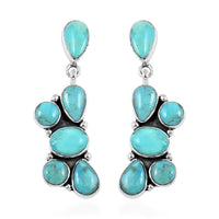 Santa Fe Style Turquoise Earrings in Sterling Silver 5.00 ctw