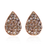 Doorbuster Natural Champagne Diamond Stud Earrings in Vermeil Rose Gold Over Sterling Silver 0.25 ctw