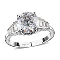 Moissanite Ring in Platinum Over Sterling Silver 3.00 ctw - Sticky add to cart bar