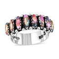 Santa Fe Style Rainbow Multi Gemstone Ring in Sterling Silver (Size 10.0) 2.40 ctw - Sticky add to cart bar