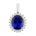 Certified & Appraised Rhapsody 950 Platinum AAAA Tanzanite and E-F VS Diamond Pendant without Chain 4.50 ctw - Sticky add to cart bar