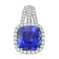 Certified & Appraised Rhapsody AAAA Tanzanite and E-F VS Diamond 5.50 ctw Pendant in 950 Platinum 4.65 Grams