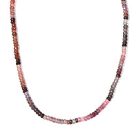 Doorbuster Shades of Multi Spinel Beaded Necklace (18-20 Inches) in Rhodium Over Sterling Silver 85.00 ctw