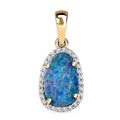 Luxoro Premium Boulder Opal Doublet and I2 Diamond 2.50 ctw Pendant without Chain in 14K Yellow Gold - Sticky add to cart bar