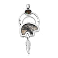 Artisan Crafted White Buffalo and Royston Turquoise Bear Pendant in Sterling Silver 23.25 ctw - Sticky add to cart bar