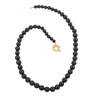 Karis Black Shungite Beaded Necklace (20 Inches) in 18K YG Plated 235.00 ctw