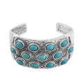 Constituted Blue Howlite 6.50 ctw Cuff Bracelet in Silvertone (7.50 In) - Sticky add to cart bar