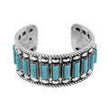 Constituted Blue Howlite 4.00 ctw Cuff Bracelet in Silvertone (7.50 In) - Sticky add to cart bar