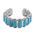 Constituted Blue Howlite Cuff Bracelet in Silvertone (7.50 In) 8.00 ctw - Sticky add to cart bar